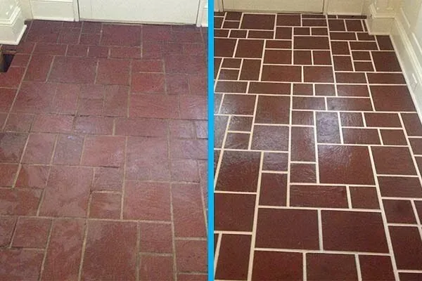 Clay tile, before and after