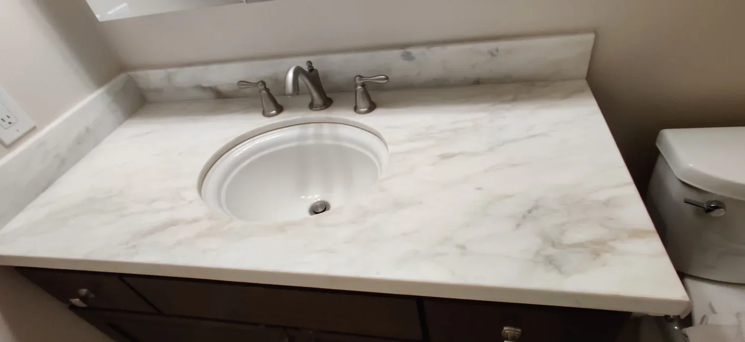 Marble vanity restored